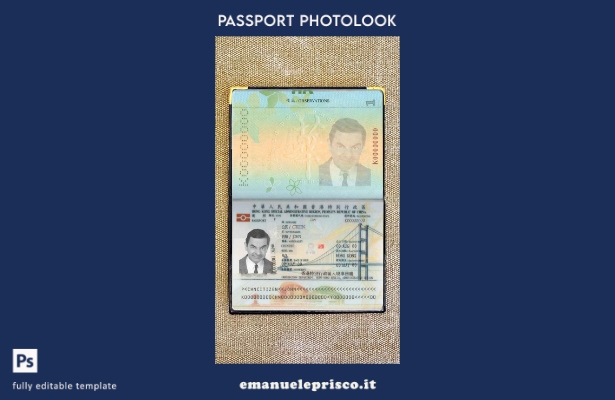 modello di aspetto fotografico del pass di Hong Kong in stile verificato